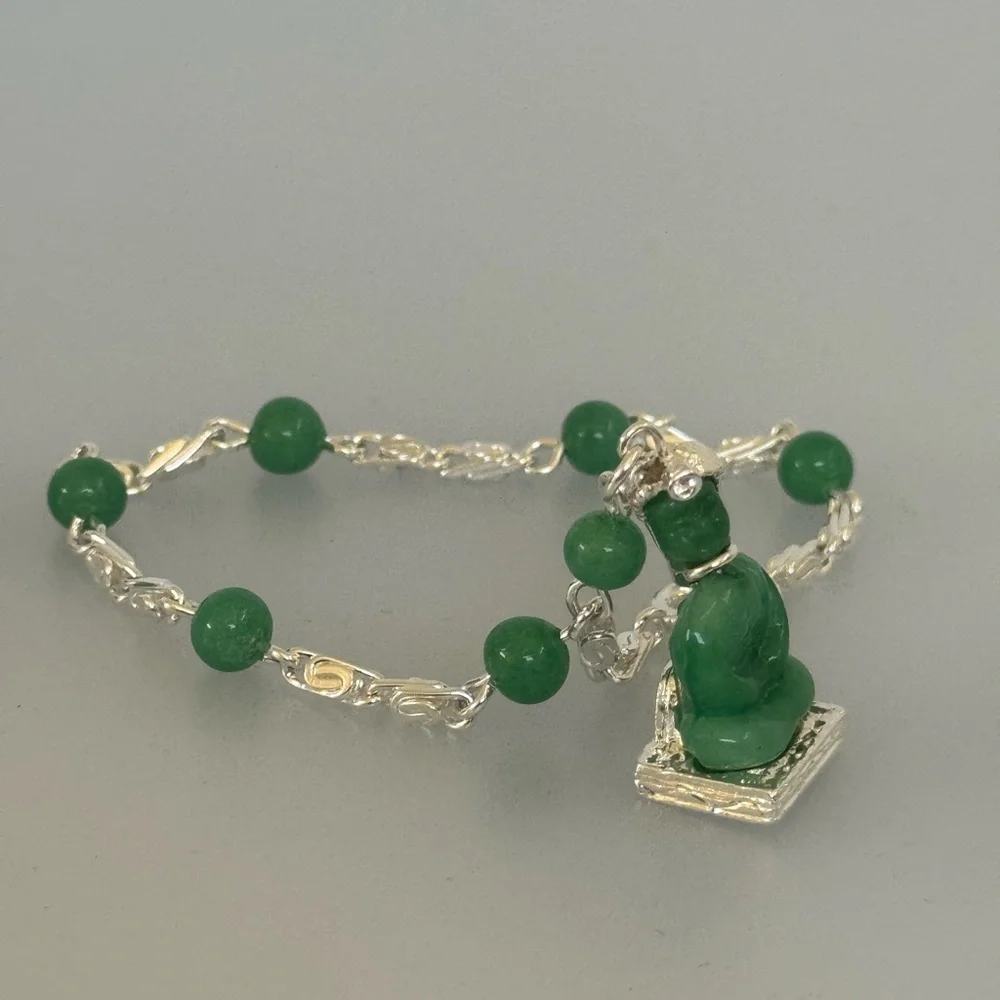 Elegant 925 silver bracelet aventurine stone